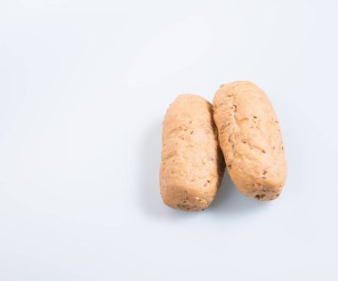 ekmek veya arka planda sağlıklı ekmek.