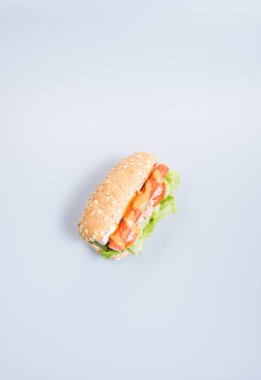 sandviç ya da sağlık sandviç arka planda.