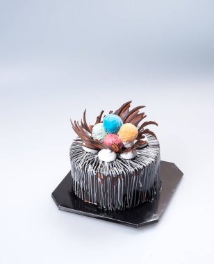 kek veya bir arka plan üzerinde çikolatalı kek.