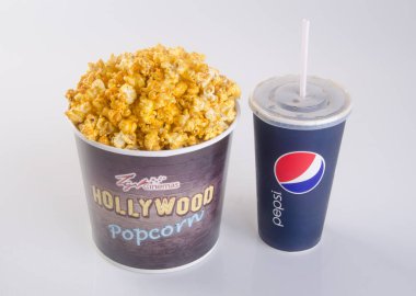 Singapur - 28 Ocak 2016: tgv sinema hollywood patlamış mısır ve p
