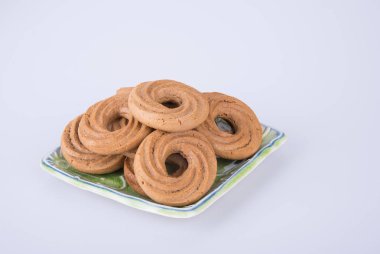 tanımlama bilgisi veya zil bir arka plan üzerinde bisküvi.