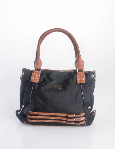 Borsa o borsa donna di colore nero su sfondo . — Foto Stock