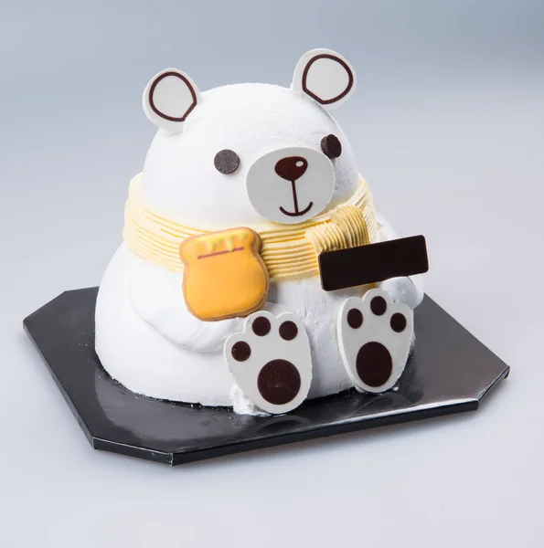 Cake or bear design cake on a background — Stock Photo, Image