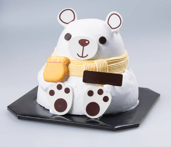 Cake or bear design cake on a background — Stock Photo, Image