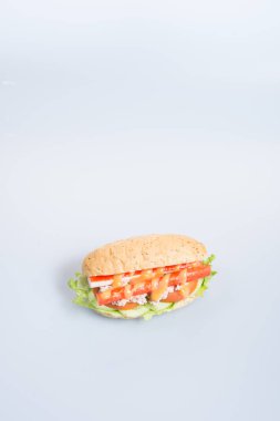 sandviç ya da sağlık sandviç arka planda.