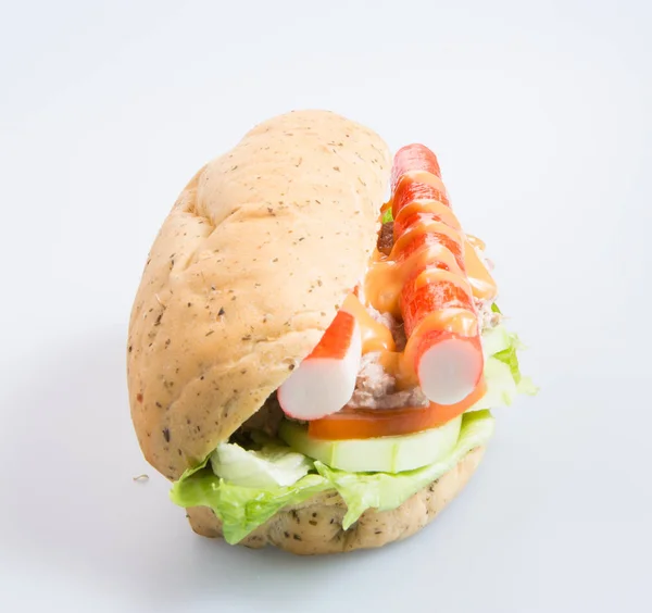 Sandwich oder Gesundheitssandwich auf dem Hintergrund. — Stockfoto