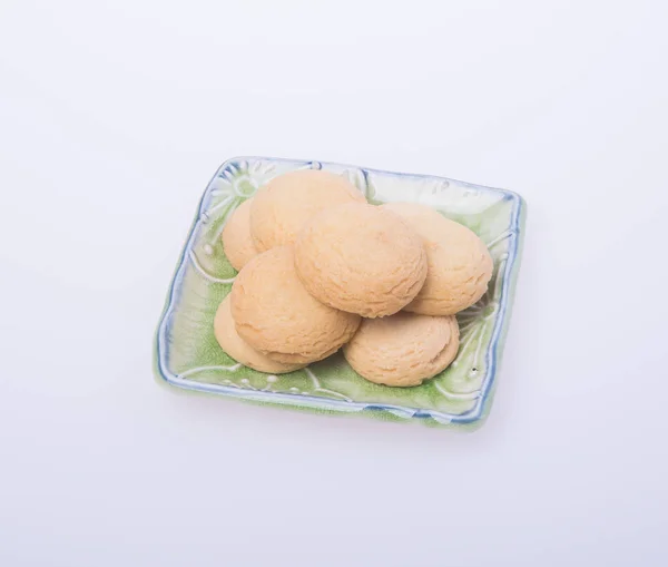 Soubory cookie nebo soubory cookie máslo na pozadí. — Stock fotografie