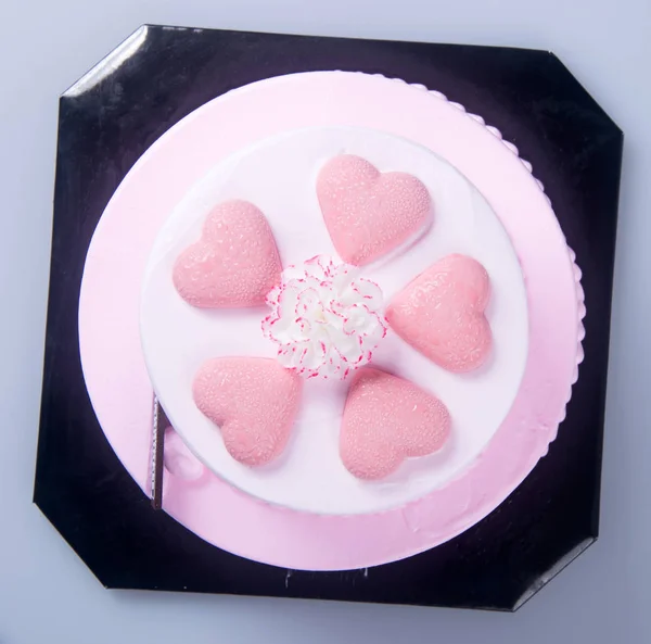 Kue untuk hari valentino atau kue es krim . — Stok Foto