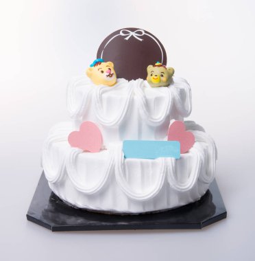 kek veya bir arka plan üzerinde doğum günü pastası.