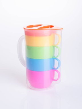 Kupası ya da plastik kap ve kavanoz arka plan ayarla.