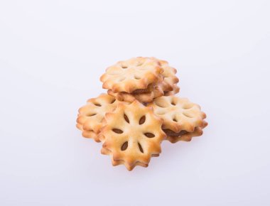 arka plan üzerinde doldurma ile kurabiye bisküvi