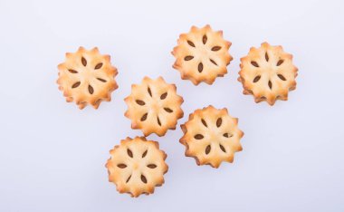 arka plan üzerinde doldurma ile kurabiye bisküvi