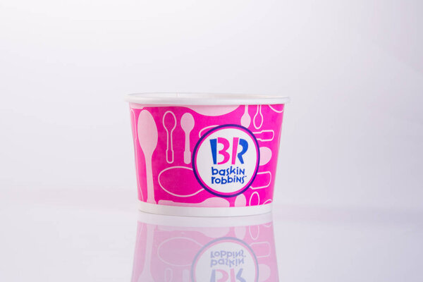 singapore - aug 25 2015 Baskin Robbins ice cream cup.