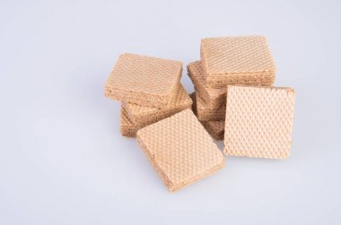 gofret veya arka planda gofret bisküvi.