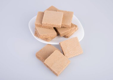 gofret veya arka planda gofret bisküvi.