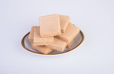 gofret veya arka planda gofret bisküvi.