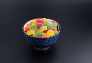 şeker ya da jöle şekerler arka planda.