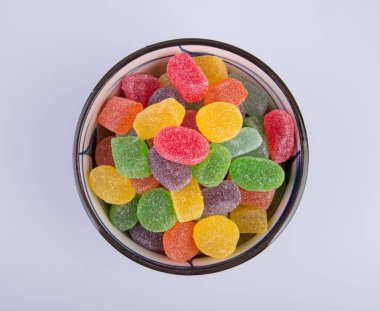 şeker ya da jöle şekerler arka planda.