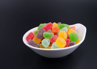 şeker ya da jöle şekerler arka planda.