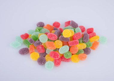 şeker ya da jöle şekerler arka planda.