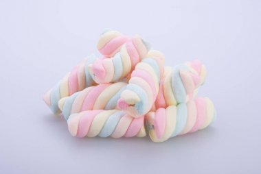 marshmallow veya şekerleme şeker arka planda.