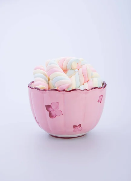 Marshmallows eller marshmallows godis på bakgrunden. — Stockfoto