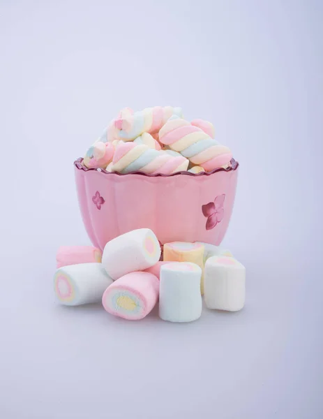 Marshmallows ou doces de marshmallows no fundo . — Fotografia de Stock