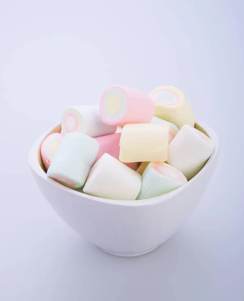 Marshmallows nebo bonbóny marshmallows na pozadí. — Stock fotografie
