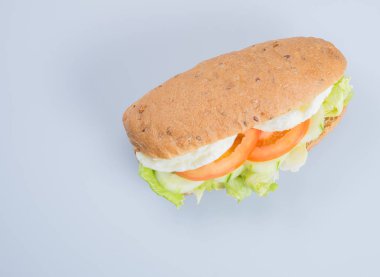 sandviç ya da lezzetli yumurtalı sandviç arka plan üzerinde.