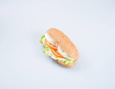 sandviç ya da lezzetli yumurtalı sandviç arka plan üzerinde.