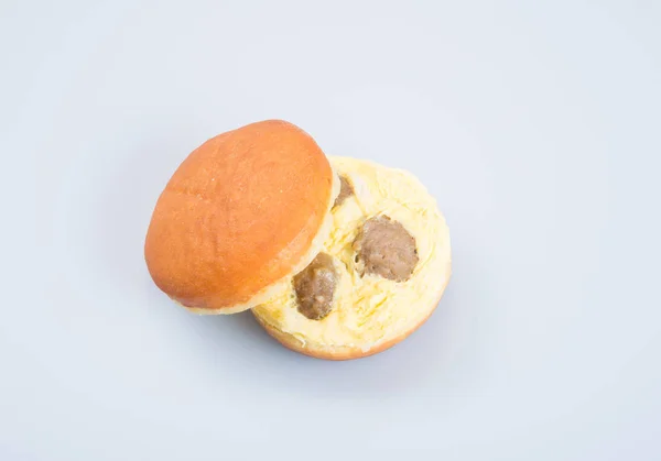 Hamburger o uovo hamburger su uno sfondo . — Foto Stock