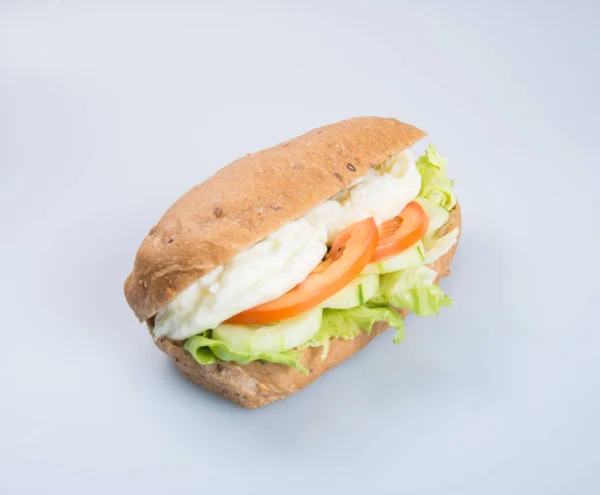 Sandwich or tasty egg sandwich on background. — Stock Photo, Image