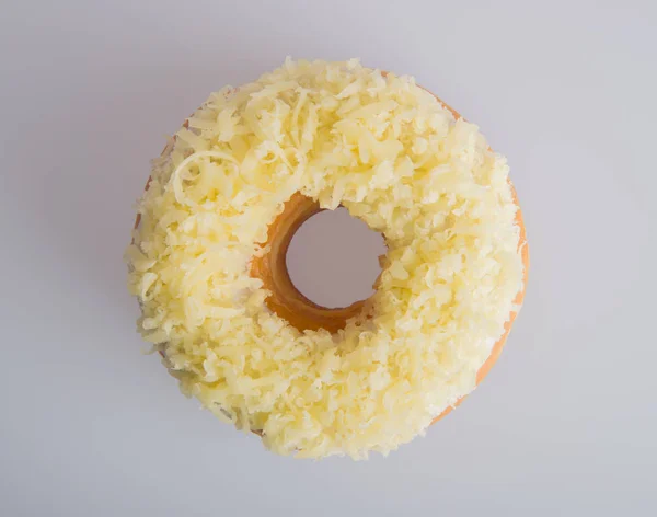 Donut lub smaczne pączki na tle. — Zdjęcie stockowe