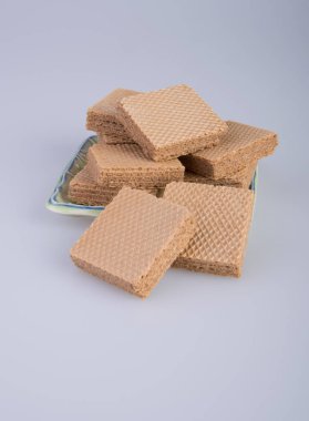 gofret veya arka planda gofret bisküvi.