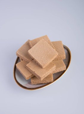 gofret veya arka planda gofret bisküvi.