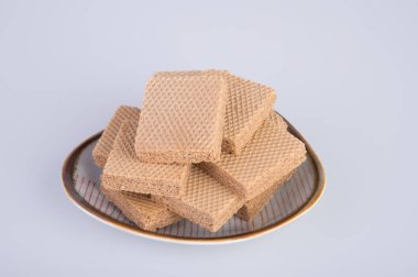 gofret veya arka planda gofret bisküvi.