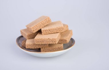 gofret veya arka planda gofret bisküvi.