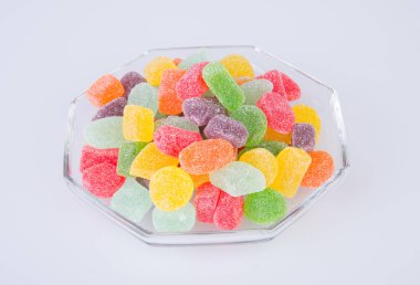 şeker ya da jöle şekerler arka planda.