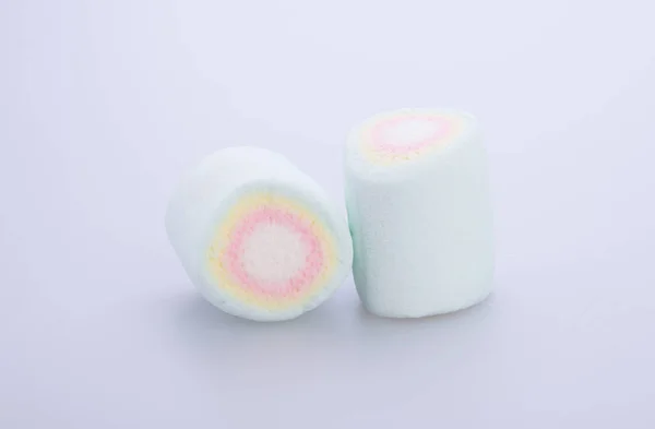 Marshmallows of marshmallows snoep op de achtergrond. — Stockfoto