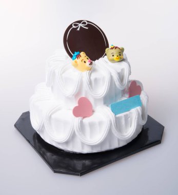 kek veya bir arka plan üzerinde doğum günü pastası.