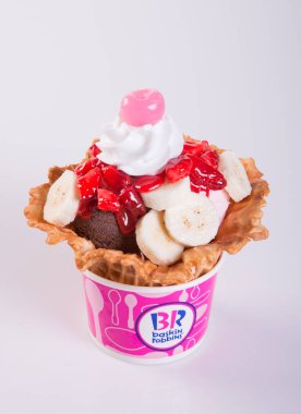 Singapur - 25 Ağustos 2015 Baskin Robbins dondurma.