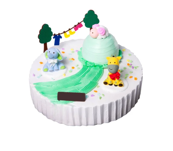 Cake of creatieve dieren taart op een achtergrond. — Stockfoto