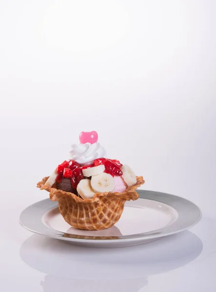 Gombóc Fagylalt Vagy Kevert Fagylalt Háttérben — Stock Fotó