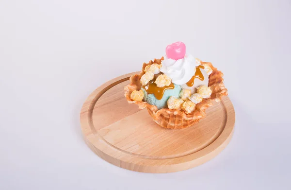 Gombóc Fagylalt Vagy Kevert Fagylalt Háttérben — Stock Fotó