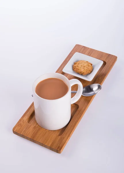 Café ou café com biscoitos no fundo . — Fotografia de Stock