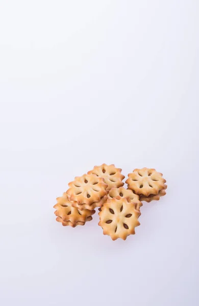 Arka plan üzerinde doldurma ile kurabiye bisküvi — Stok fotoğraf