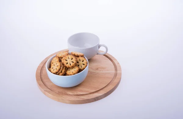 Cookies Chá Biscoitos Segundo Plano — Fotografia de Stock