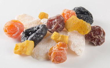 meyve ya da korunmuş mix meyve arka planda korunmuş.