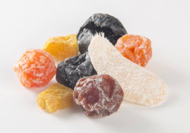 meyve ya da korunmuş mix meyve arka planda korunmuş.