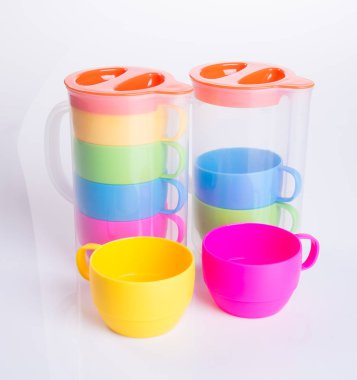 Kupası ya da plastik kap ve kavanoz arka plan ayarla.